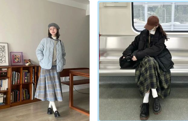 这才是2024年的“炸街”搭配“羽绒服+渣女裙”保暖又洋气(图11)