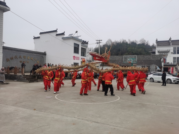新春走基层｜草龙舞动欢度新春 非遗民俗添彩徽州古城(图2)