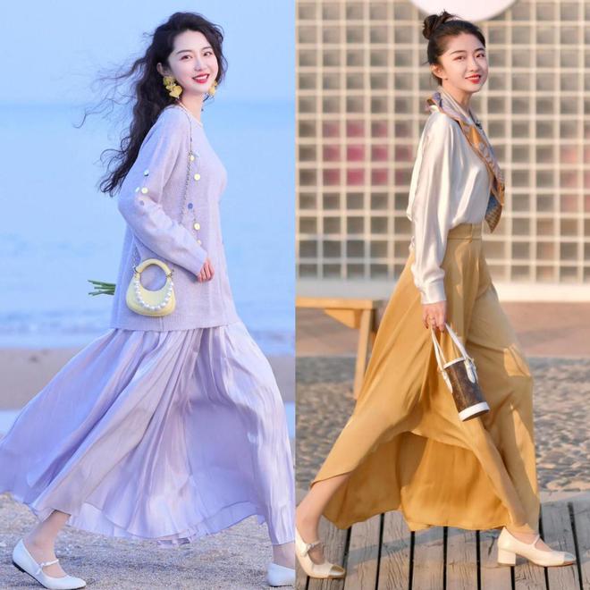 春天40+女生的衣橱里要有一条“半身长裙”这样穿时髦又高级(图2)