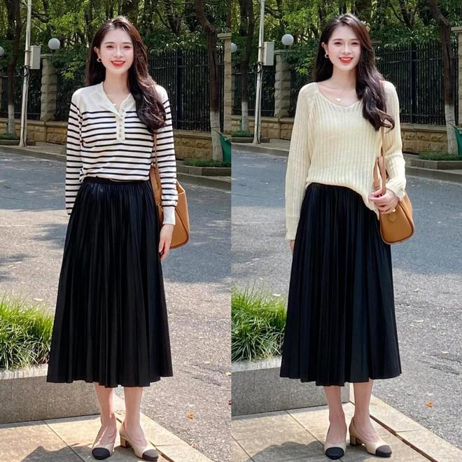 春天40+女生的衣橱里要有一条“半身长裙”这样穿时髦又高级(图4)