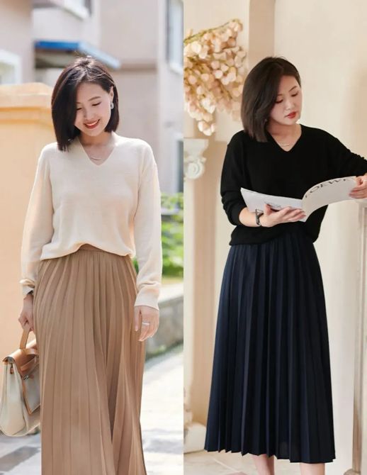 中年女性买衣服没必要贪多！有这“2衣1裙1裤”时髦不过时(图4)