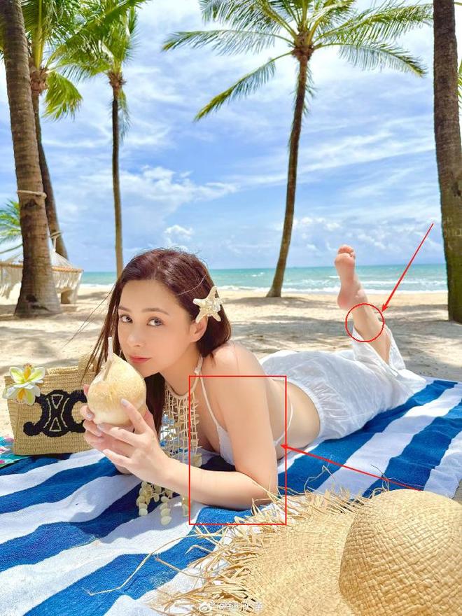 阿娇曝出近况:穿比基尼晒太阳素颜皮肤如冻龄腰侧赘肉明显(图13)