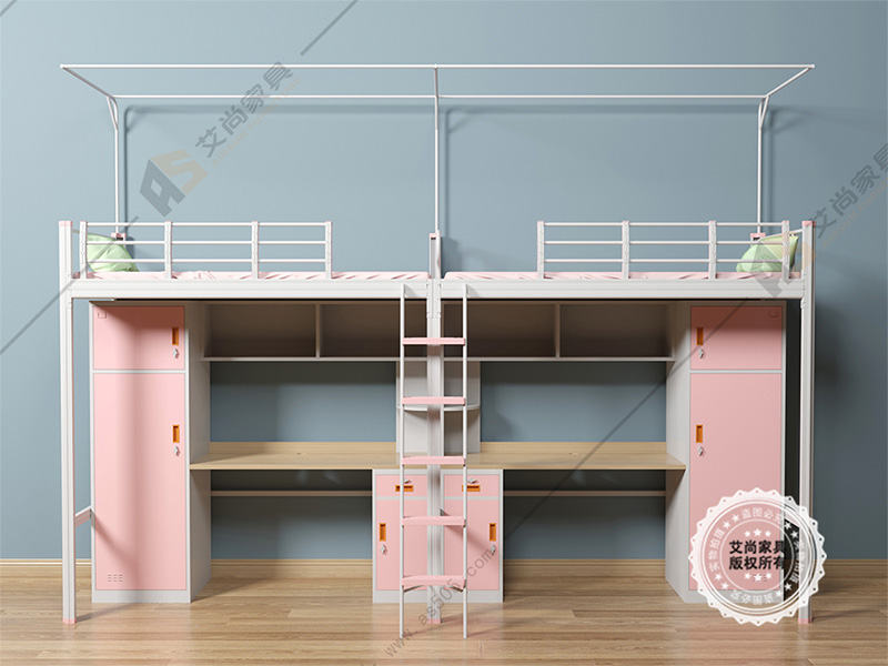 四人间 - 粉色学生公寓床案例(图1)